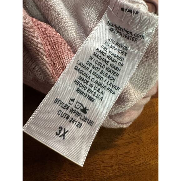 T Party Women’s Plus Size Pink Tie Dye Pullover Sweatshirt Sz 3X - Picture 3 of 5